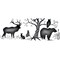 Moose Silhoutte Wall Stencil Border | 1843 by Designer Stencils | Animal & Nature Stencils | Reusable Art Craft Stencils for Painting on Walls, Canvas, Wood | Reusable Plastic Paint Stencil for Home Makeover | Easy to Use & Clean Art Stencil
